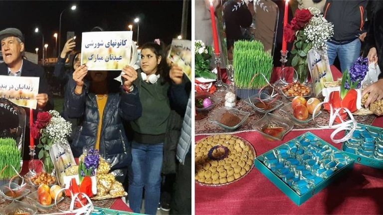 March 20, 2023: March 20, 2023: After Returning From the Grand Demonstration in Brussels, MEK Supporters Stopped on Their Way Home and Celebrated the New Year and Nowruz.