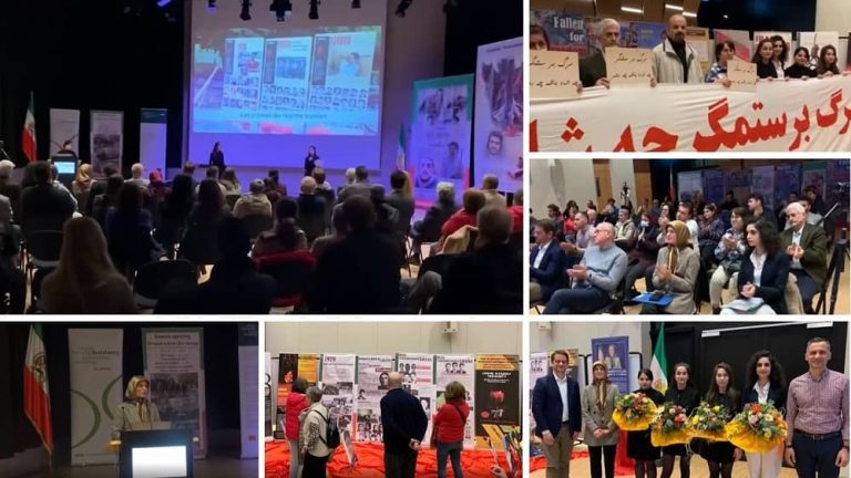 Luxembourg—March 23, 2023: An exhibition in support of the uprising of the Iranian people was held in the municipality of Bettembourg in Luxembourg. This program was organized by the initiative of Iranian communities living in Luxembourg and with the presence of Laurent Zeimet, the mayor of Bettembourg.