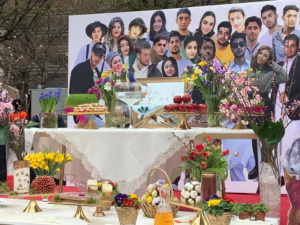 Brussels – March 20, 2023—The images of some brave young women and men who fell victim to the cause of freedom during the civil protests in Iran in recent months behind the traditionally set table for the NOWRUZ celebration at the Free Iran large demonstration