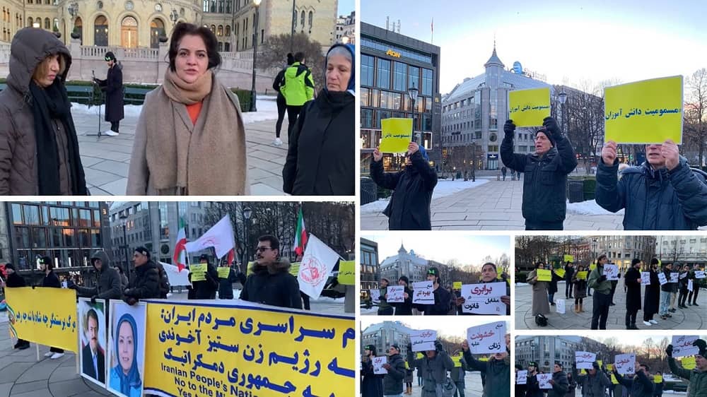 Oslo, Norway—March 4, 2023: MEK Supporters Rally to Support the Iran Revolution and Celebrate International Women's Day