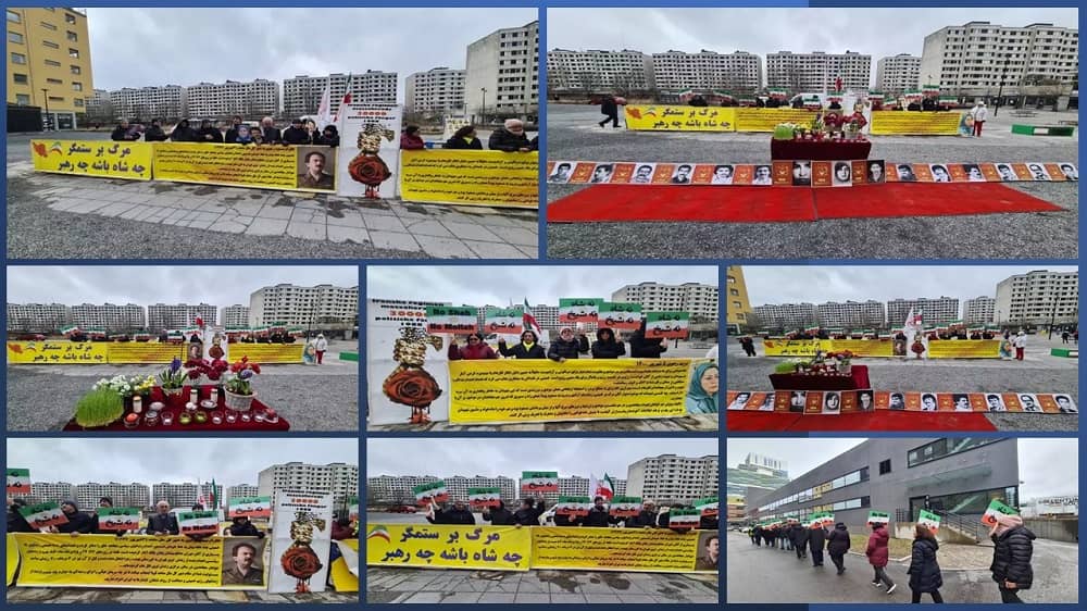 Stockholm—March 22, 2023: MEK Supporters Rally in Front of the Swedish Court, Seeking Justice for the 1988 Massacre Victims