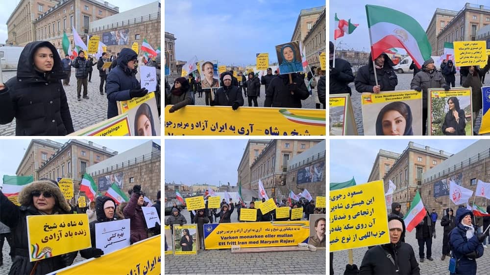 Stockholm, Sweden—March 4, 2023: MEK Supporters Rally to Support the Iran Revolution