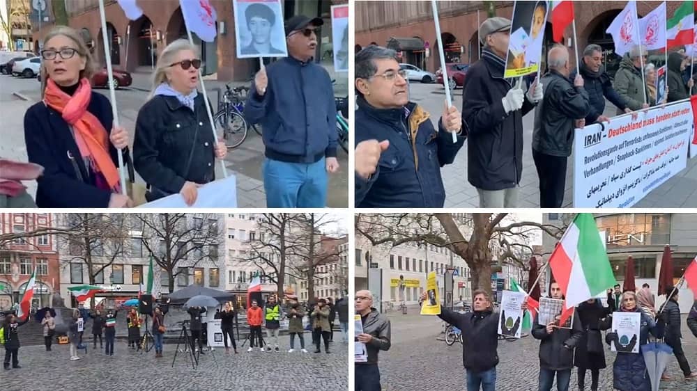 Hamburg and Munich—April 19, 2023: Freedom-Loving Iranians Rally to Support the Iran Revolution