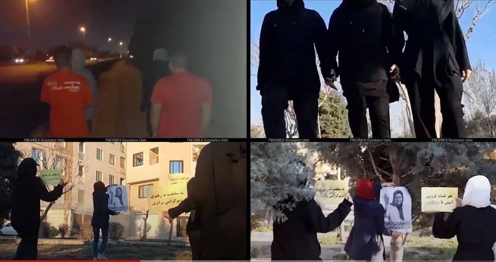 MEK Resistance Units March in Streets, Project Images of Resistance Leaders in Iran's Cities