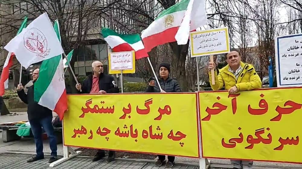 Toronto, Canada—April 1, 2023: MEK Supporters Rally in Support of the Iran Revolution