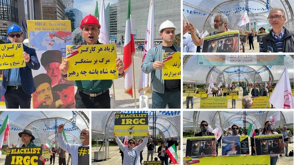 Brussels—May 4, 2023: MEK Supporters Rallied in Support of the Iran Revolution and Called for Blacklisting the IRGC