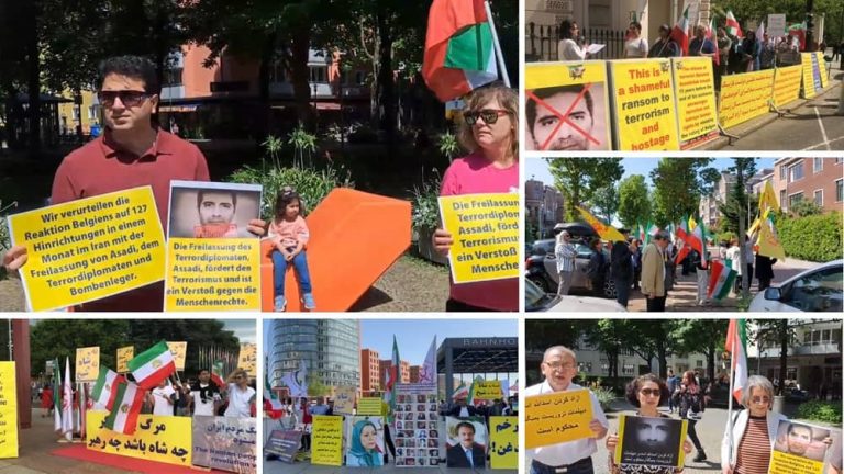 May 27, 2023: Supporters of the People’s Mojahedin Organization of Iran (PMOI/MEK) and freedom-loving Iranians held protest rallies against the appeasement policy and the release of Iran's regime diplomat-terrorist Assadollah Assadi, in Bonn, Munich, Bochum, London, Geneva, Berlin, The Hague, Vienna, and Aarhus.