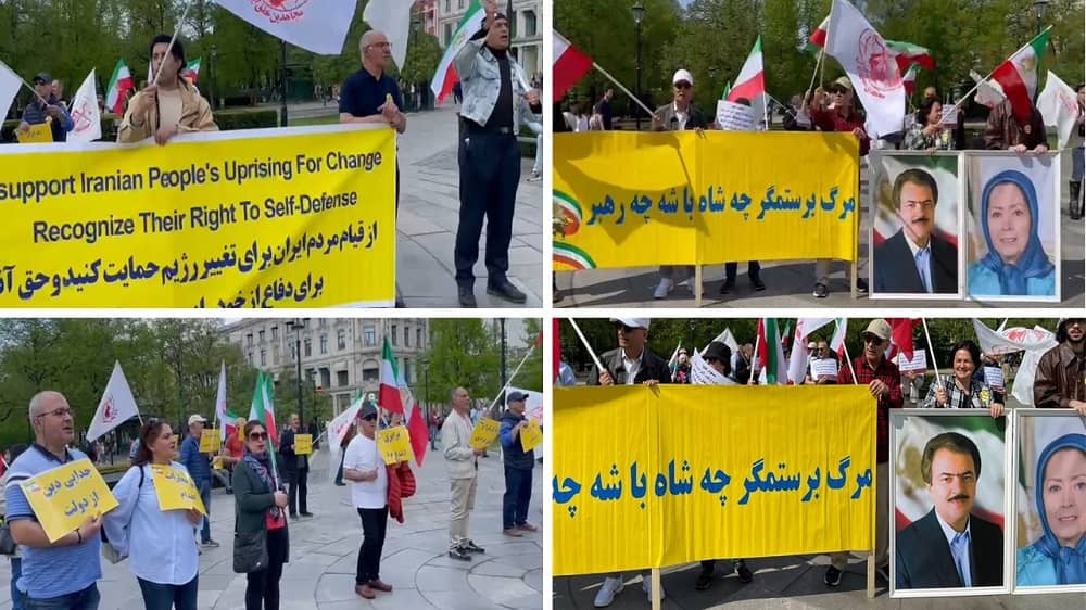 Oslo, Norway—May 13, 2023: MEK Supporters Rally to Support the Iran Revolution