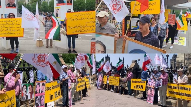 Canada, Ottawa, and Vancouver—May 27-28, 2023:  Supporters of the People’s Mojahedin Organization of Iran (PMOI/MEK) and freedom-loving Iranians held protest rallies against the appeasement policy and the release of Iran's regime diplomat-terrorist Assadollah Assadi. They also express their solidarity with the ongoing Iranian Revolution.