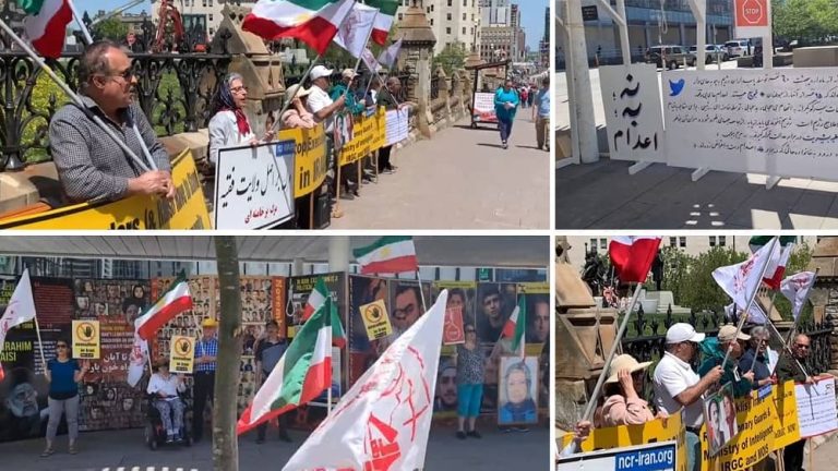 Ottawa and Vancouver—May 13, 2023: Supporters of the People's Mojahedin Organization of Iran (PMOI/MEK) and freedom-loving Iranians gathered to show their solidarity with the ongoing Iranian Revolution. They Also Condemned Recent Brutal Executions in Iran by the Mullahs' Regime.