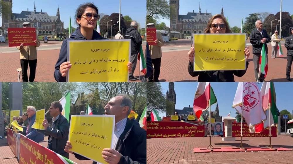 The Hague, The Netherlands—May 13, 2023: MEK Supporters Rally to Support the Iran Revolution