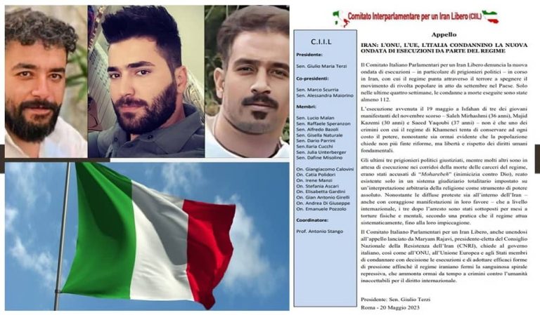The Italian Committee of Parliamentarians for a Free Iran recently issued a statement condemning the latest series of executions in Iran, specifically aimed at political prisoners. The parliamentarians stressed the urgent need for international focus and intervention.