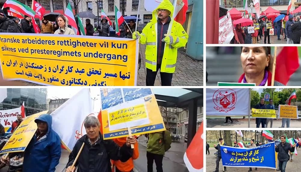 May 1, 2023: MEK Supporters Rallied to Celebrate International Workers’ Day, Supporting the Iranian Workers’ Strike in Zurich, Oslo, Stockholm, Vienna, Munich, London and Melbourne
