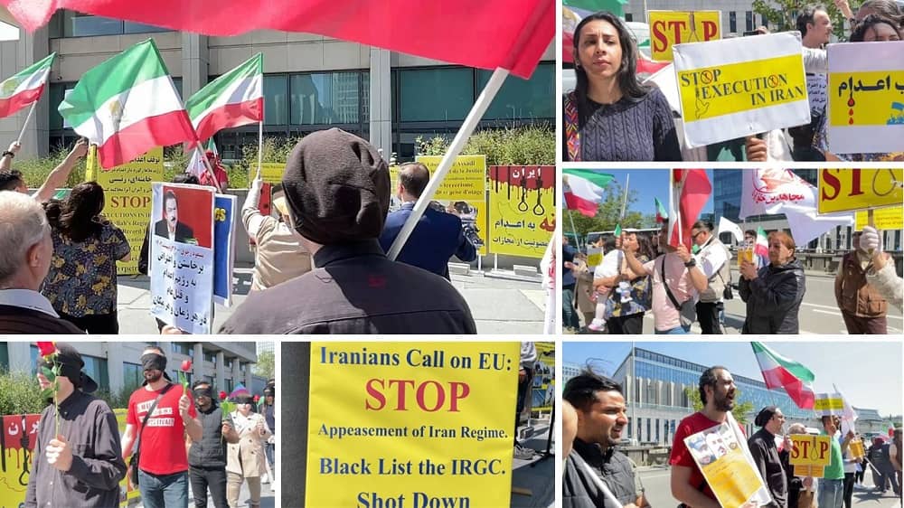 Brussels—June 1, 2023: MEK Supporters Held a Rally and Called to the EU to Stop Appeasement Policy