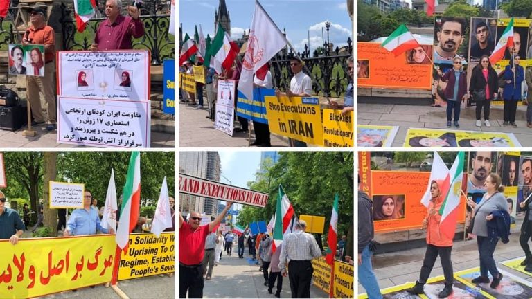 Ottawa, Toronto, and Vancouver—June 10, 2023: Freedom-Loving Iranians and Supporters of the People’s Mojahedin Organization of Iran (PMOI/MEK) Held Rallies in Support of the Iran Revolution. They Also Condemned Brutal Executions in Iran by the Mullahs' Regime.