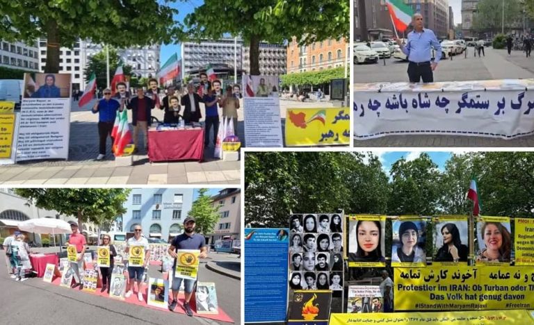 June 7, 2023: Freedom-loving Iranians and supporters of the People’s Mojahedin Organization of Iran (PMOI/MEK) held rallies and photo exhibitions in Berlin, Stockholm, Zurich, and Düsseldorf. They expressed their solidarity with the ongoing Iranian Revolution.