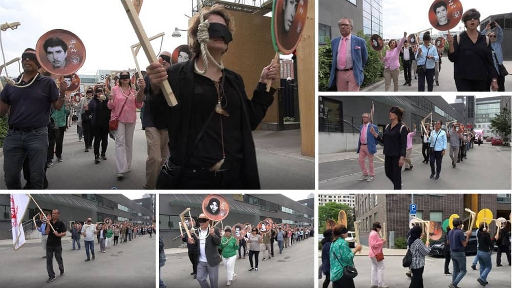 Stockholm——June 19, 2023: MEK Supporters Rallied in Front of the Swedish Court, Seeking Justice for the 1988 Massacre Victims