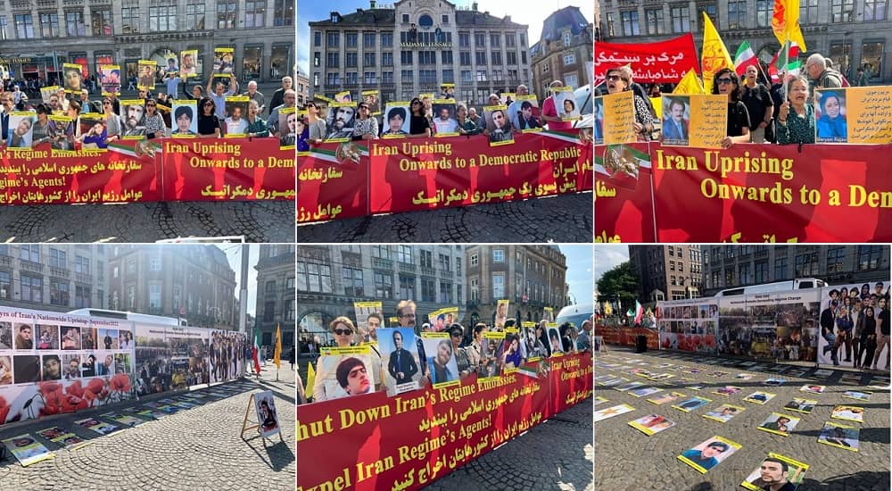Amsterdam, The Netherlands—August 26, 2023: MEK Supporters Held a Rally in Support of the Iran Revolution