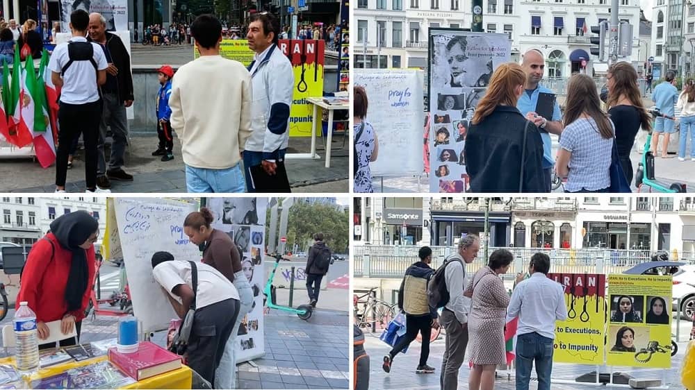 Brussels—August 26, 2023: MEK Supporters Held a Photo Exhibition in Support of the Iran Revolution