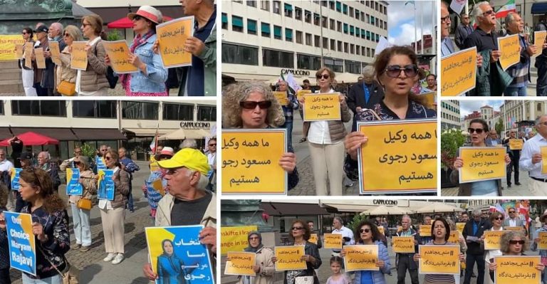 August 5, 2023: Freedom-loving Iranians and supporters of the People’s Mojahedin Organization of Iran (PMOI/MEK) held rallied in Gothenburg, Sweden, and demanded the trial of Ali Khamenei (Supreme leader of the mullahs’ regime) for crimes against humanity, in an international court. They expressed strong support for the MEK leadership.
