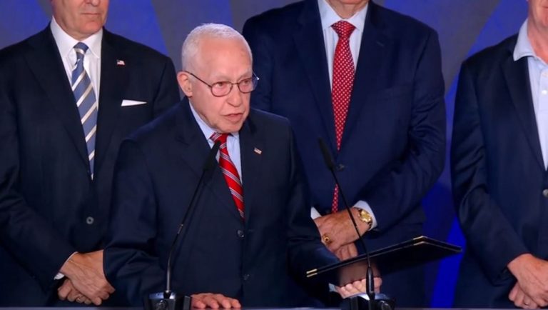 Michael Mukasey, United States Attorney General; 2007 – 2009, addressed the first day of the Free Iran World Summit on July 1, 2023.