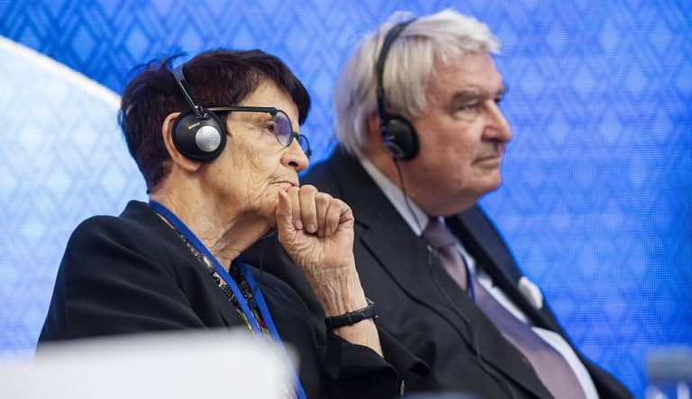 Prof. Rita Süssmuth, President of the Bundestag (1988-1998), addressed the first day of the Free Iran World Summit on July 1, 2023.