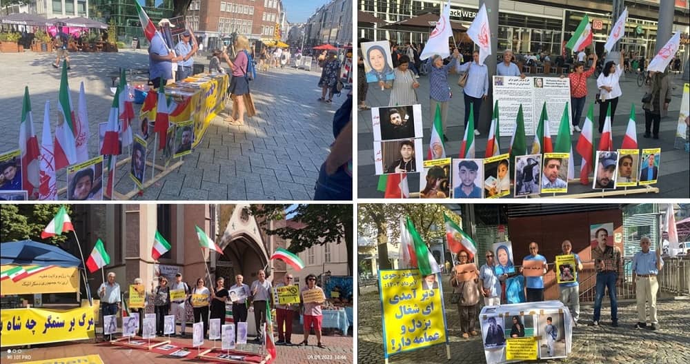 Germany—September 9, 2023: MEK Supporters Celebrated the Anniversary of the Foundation of the PMOI in Bonn, Göttingen, Karlsruhe, Münster, and Aachen