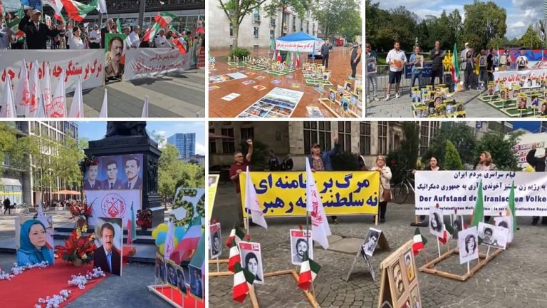 Germany, August 31 - September 2, 2023: Freedom-loving Iranians and supporters of the People’s Mojahedin Organization of Iran (PMOI/MEK) held rallies in Cologne, Dortmund, Bremen,Frankfurt, and Düsseldorf, and celebrated the anniversary of the foundation of the PMOI/MEK.