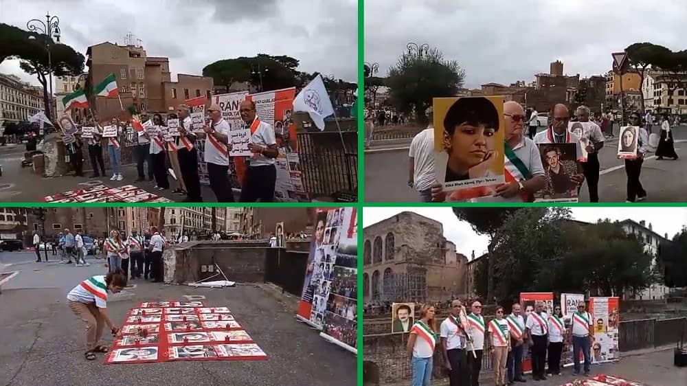 Rome, Italy—September 23, 2023: MEK Supporters Held a Rally in Solidarity With the Iran Revolution