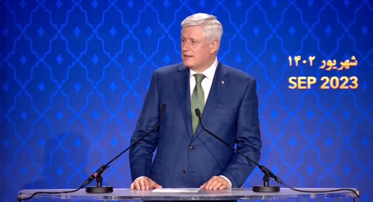 During an international conference held in Brussels on September 15, Mr. Stephen Harper, former Prime Minister of Canada, featured prominently among the esteemed guests and speakers who addressed the event, which had been organized by the Iranian Resistance.