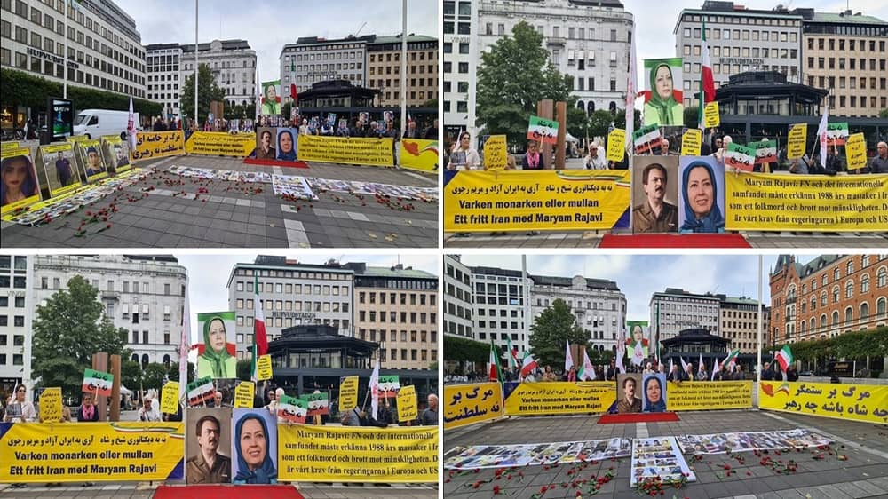 Stockholm, Sweden—September 27, 2023: MEK Supporters Held a Rally in Solidarity With the Iran Revolution
