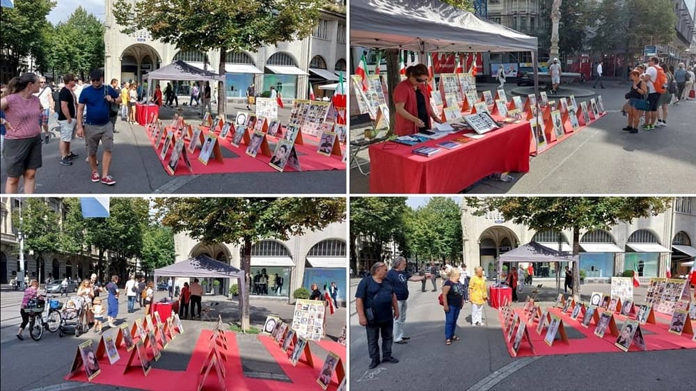 Zurich—September 11, 2023: MEK Supporters Held a Photo Exhibition in Support of the Iran Revolution