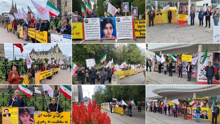 Canada—October 14, 2023: Freedom-loving Iranians and supporters of the People’s Mojahedin Organization of Iran (PMOI/MEK) held rallies in solidarity with the Iranian Revolution in Ottawa, Toronto, and Vancouver.