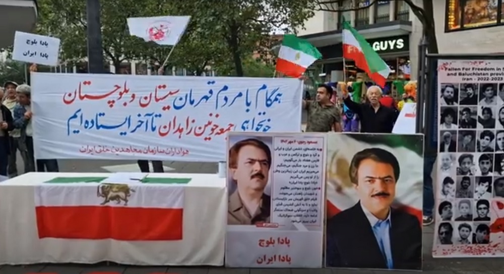 Germany—September 29-30, 2023: MEK Supporters Rallies in Commemoration of the Martyrs of Zahedan Bloody Friday in Berlin, Bremen, Hamburg, and Kassel
