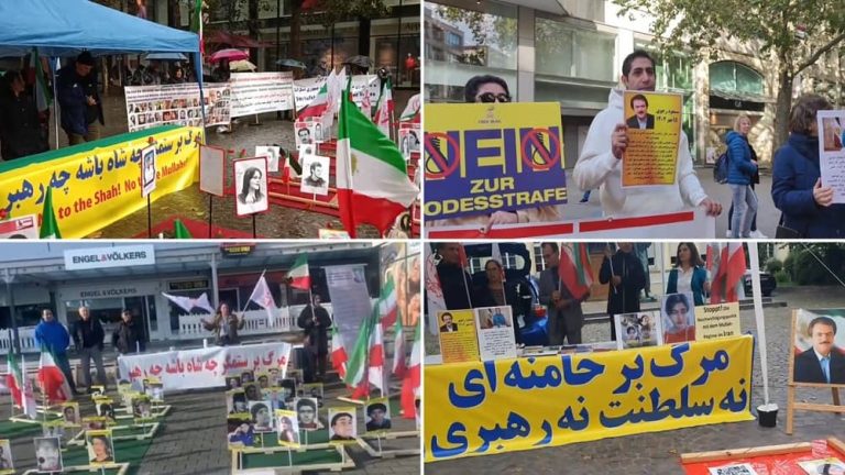 Germany—October 14, 2023: Freedom-loving Iranians and supporters of the People’s Mojahedin Organization of Iran (PMOI/MEK) held rallies in solidarity with the Iranian Revolution in Bremen, Bochum, Hanover, and Heidelberg.