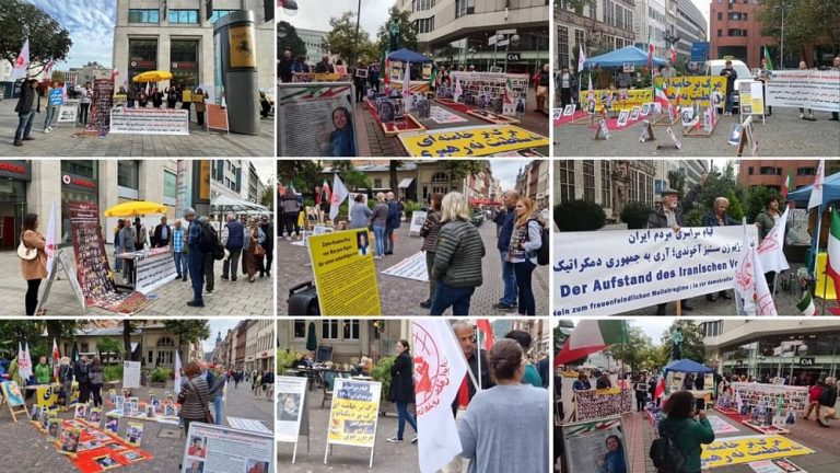 Germany—October 7, 2023: Freedom-loving Iranians and supporters of the People’s Mojahedin Organization of Iran (PMOI/MEK) held rallies in solidarity with the Iran Revolution in Bremen, Hanover, Heidelberg, and Stuttgart.