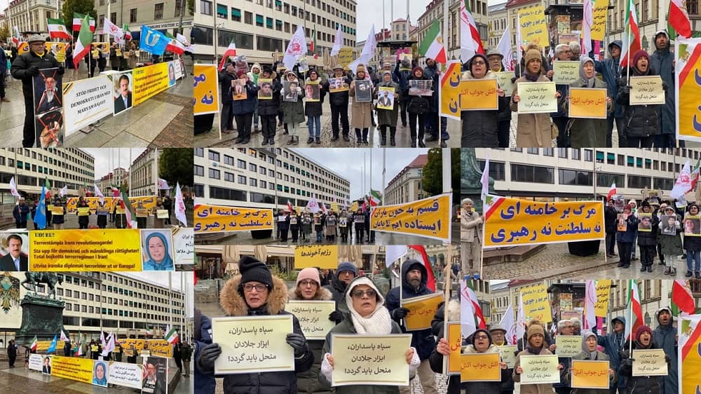 Gothenburg, Sweden—October 21, 2023: MEK Supporters Held a Rally in Support of the Iran Revolution
