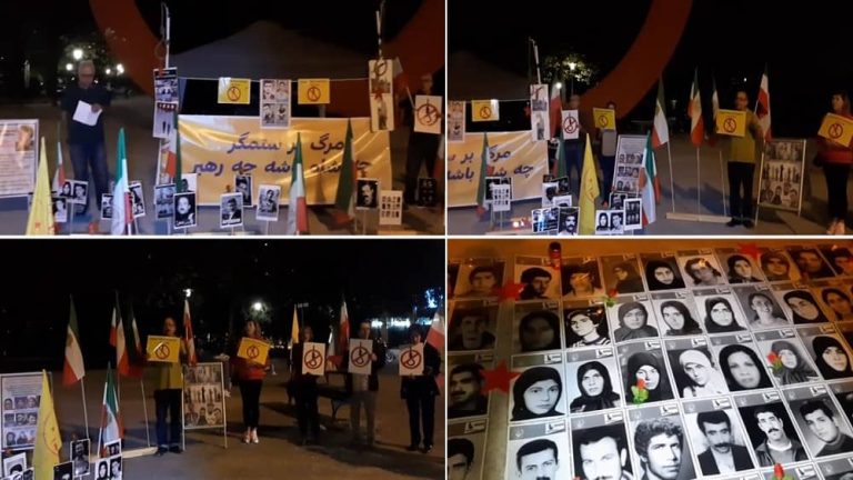 Munich, Germany—October 10, 2023: On the occasion of the World Day Against The Death Penalty, freedom-loving Iranians and supporters of the People’s Mojahedin Organization of Iran (PMOI/MEK) held a rally against the death penalty and brutal executions by the Iranian regime. They also expressed their solidarity with the Iran Revolution.
