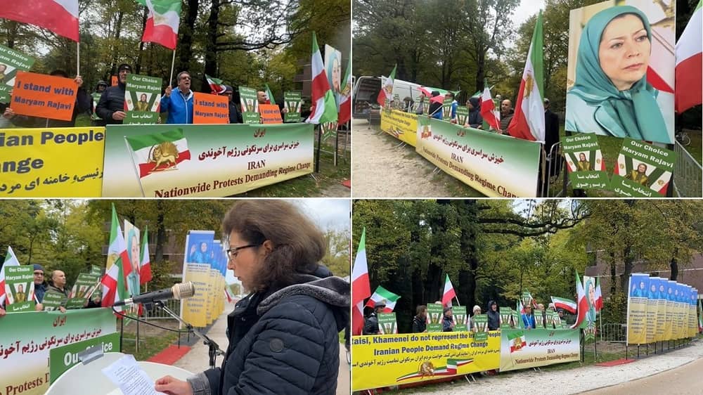 The Hague, The Netherlands—October 21, 2023: MEK Supporters Held a Rally in Support of the Iran Revolution