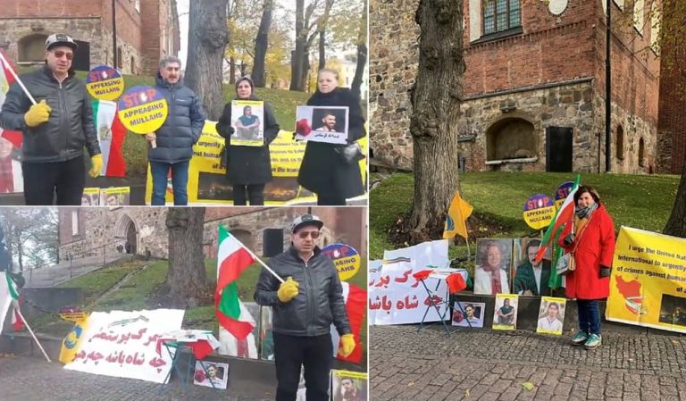 Turku, Finland—October 21, 2023: Freedom-loving Iranians and supporters of the People’s Mojahedin Organization of Iran (PMOI/MEK) held a rally in solidarity with the Iranian Revolution. They also supported the 10-point plan of Mrs. Maryam Rajavi the president-elect of the NCRI for future Iran.