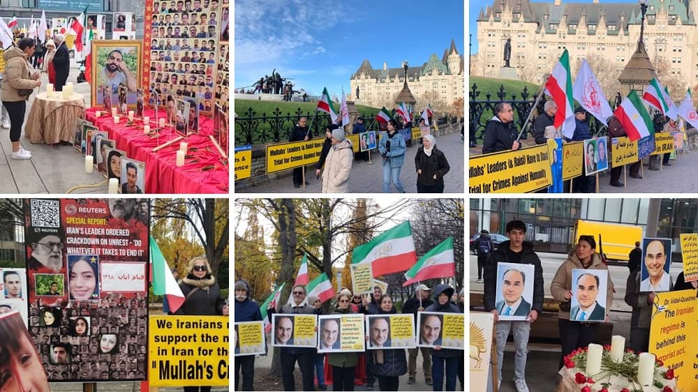 Canada—November 18, 2023: Freedom-loving Iranians and supporters of the People’s Mojahedin Organization of Iran (PMOI/MEK) organized rallies and exhibitions in solidarity with the Iranian Revolution in Ottawa, Toronto, and Vancouver.
