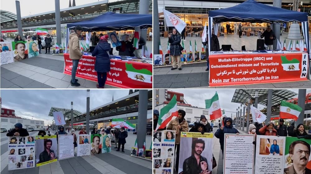 Cologne, Germany—November 4, 2023: MEK Supporters Held a Rally in Solidarity With the Iran Revolution