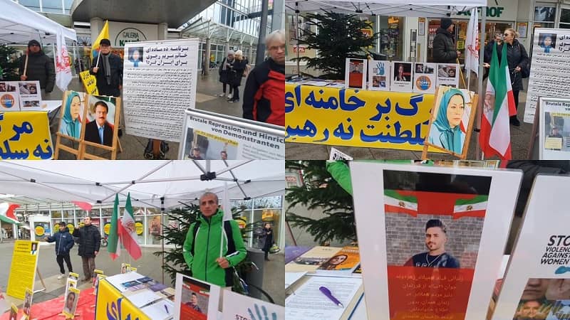 Heidelberg, Germany—November 25, 2023: MEK Supporters Rally in Solidarity With the Iran Revolution, Condemning the Brutal Executions in Iran