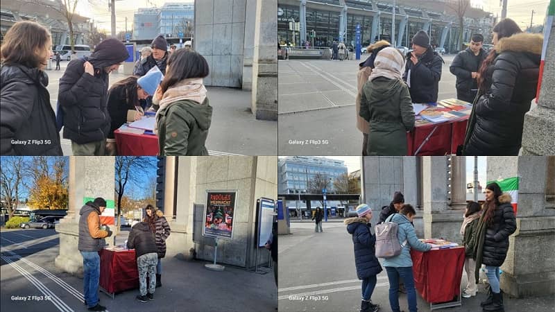 Lucerne, Switzerland — November 29, 2023: MEK Supporters Held an Exhibition in Solidarity With the Iran Revolution