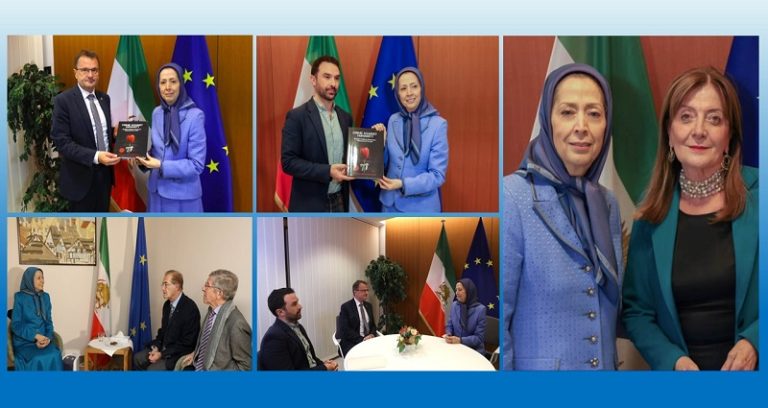 While at the European Parliament, Maryam Rajavi held meetings with various MEPs, including Mr. Hannes Heide, an MEP from Austria, Mr. Francisco Guerreiro, an MEP from Portugal, and Ms. Patrizia Toia, an MEP from Italy.