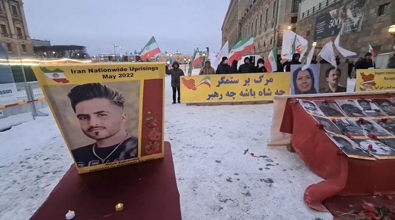 Stockholm, Sweden—November 25, 2023: MEK Supporters Rally in Solidarity With the Iran Revolution, Condemning the Brutal Executions in Iran