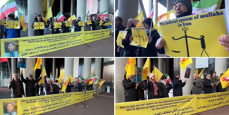 The Hague, The Netherlands—November 25, 2023: MEK Supporters Rally in Solidarity With the Iran Revolution, Condemning the Brutal Executions in Iran