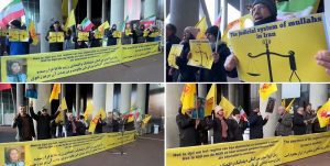 The Hague, The Netherlands—November 25, 2023: Freedom-loving Iranians and supporters of the People’s Mojahedin Organization of Iran (PMOI/MEK) organized a rally and exhibition in front of the Dutch Foreign Ministry in solidarity with the Iranian Revolution.