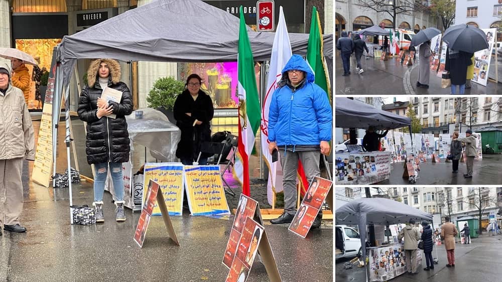 Zurich, Switzerland—November 14, 2023: Freedom-loving Iranians and supporters of the People’s Mojahedin Organization of Iran (PMOI/MEK) held a photo exhibition in solidarity with the Iranian Revolution. This exhibition served as a tribute to the martyrs of the nationwide Iranian uprising. Among those remembered was Kian Pirfalak, a 10-year-old from Izeh who lost his life at the hands of the criminal agents of the Mullahs’ regime in November 2022.