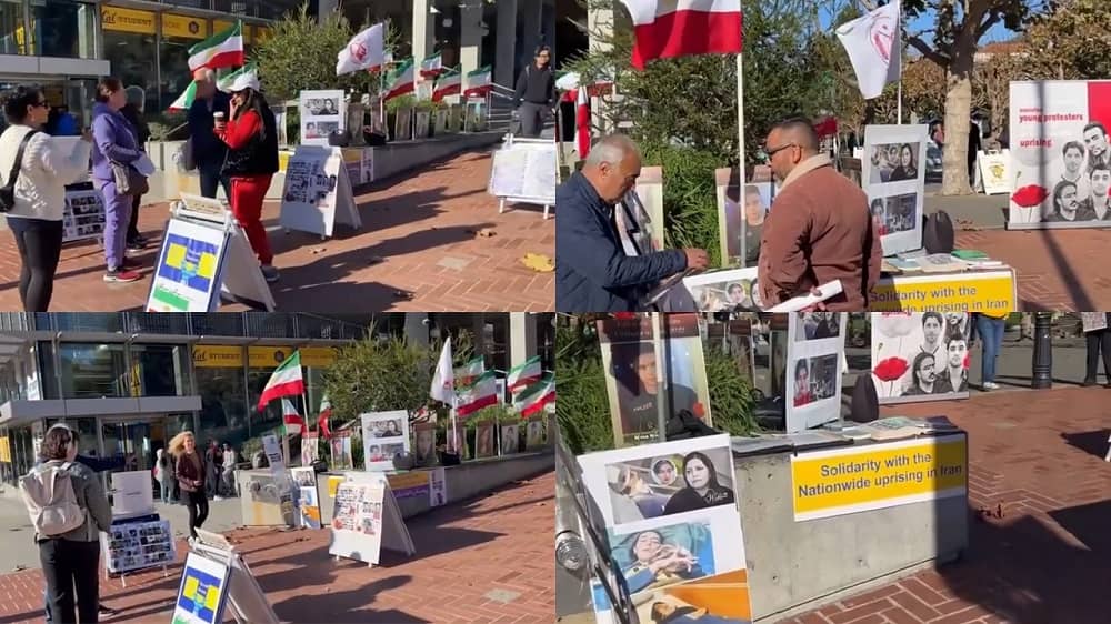 Berkeley, California—December 9 2023: Members of the Iranian-American Community of Northern California held an exhibition at the University of California, Berkeley (UC Berkeley) to support the Iranian Revolution.